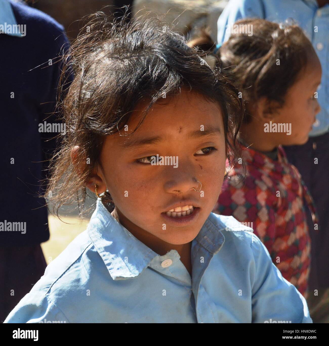 Young Nepalese girl Nuwakot - Nepal Stock Photo