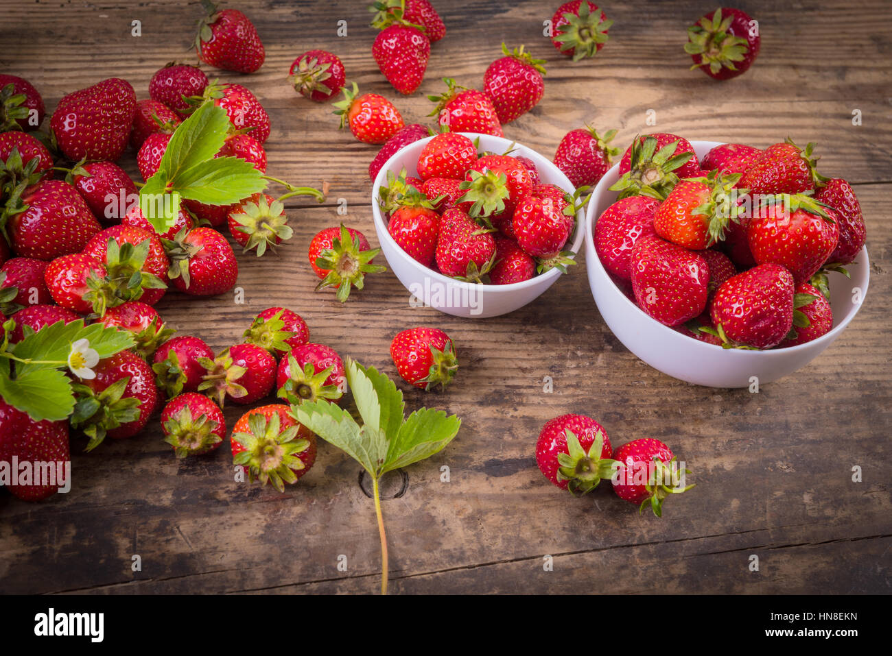 summer fresh red strawberry on wood background Stock Photo - Alamy