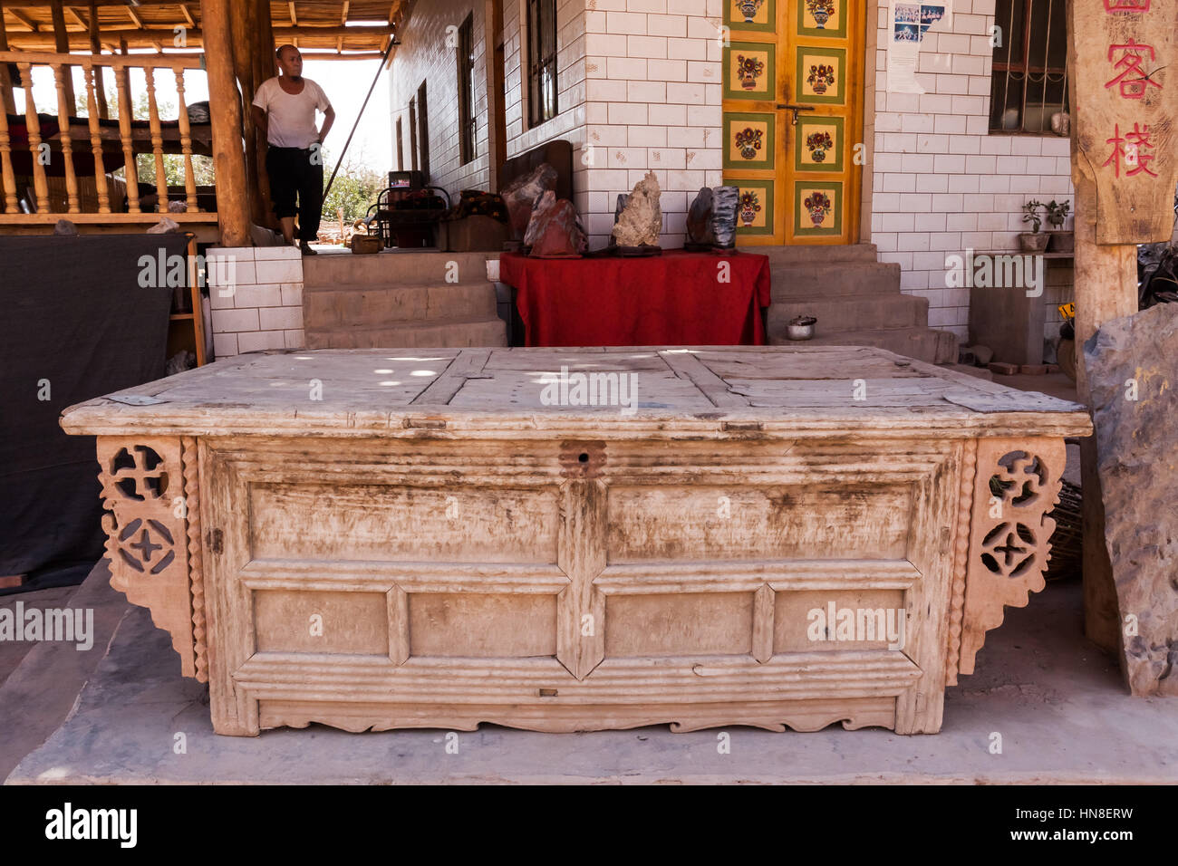 Inside Uighur family house, Toyuq Village, Xinjiang, China. Stock Photo