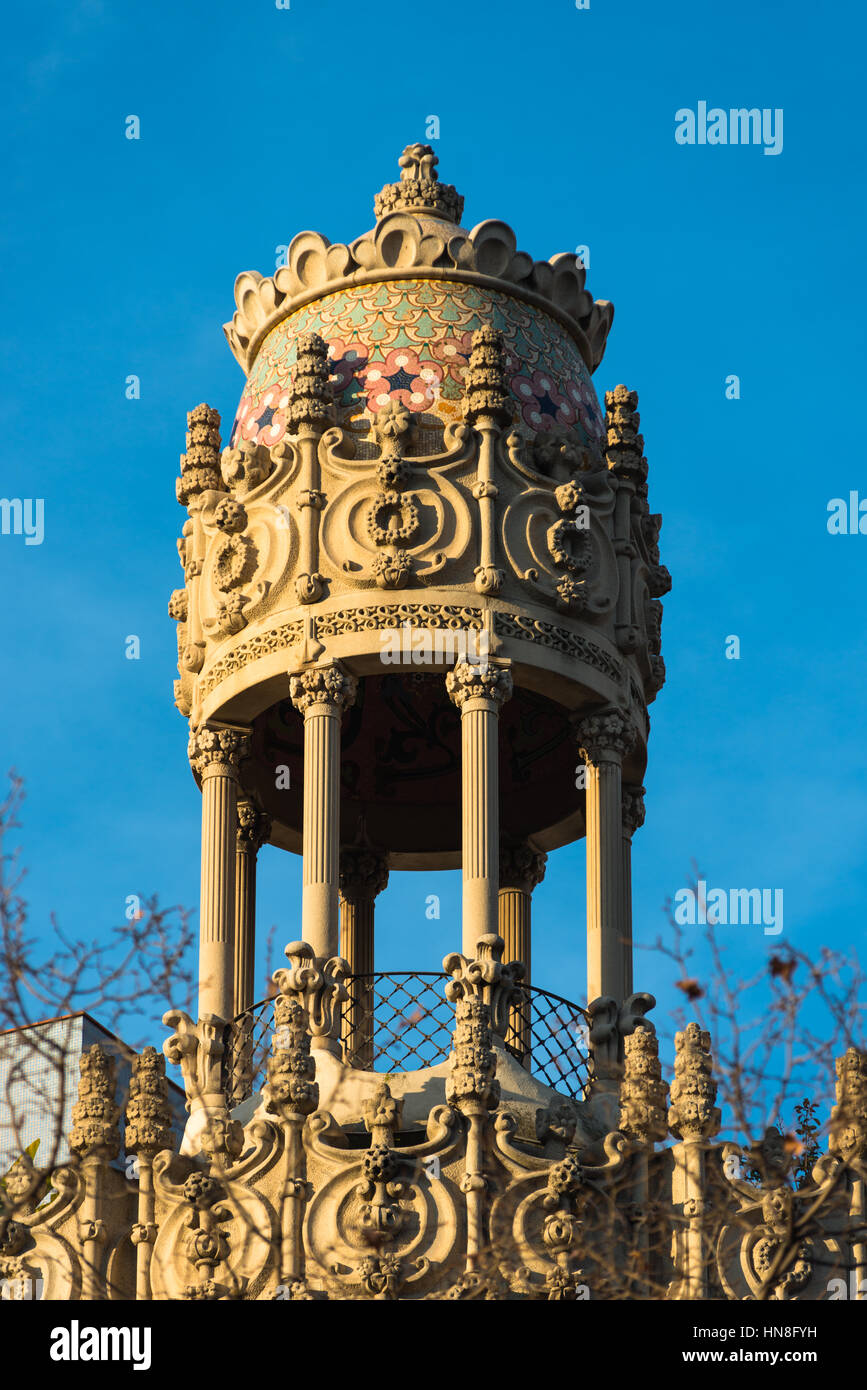 Cupola of Casa Lleo Morera, Barcelona, Catalonia, Spain. Stock Photo