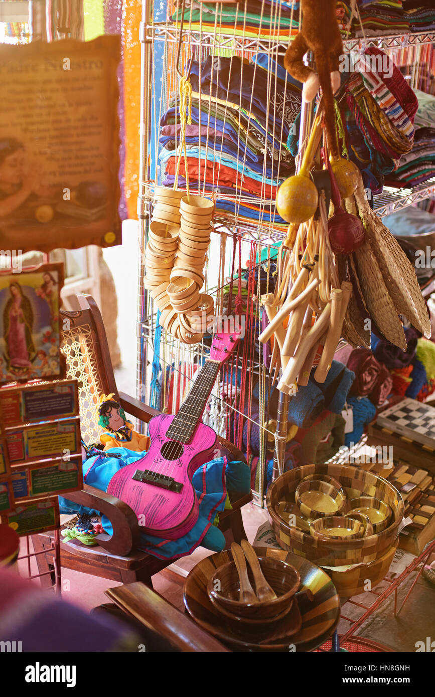 colorful crafts in touristic shop nicaragua masaya Stock Photo