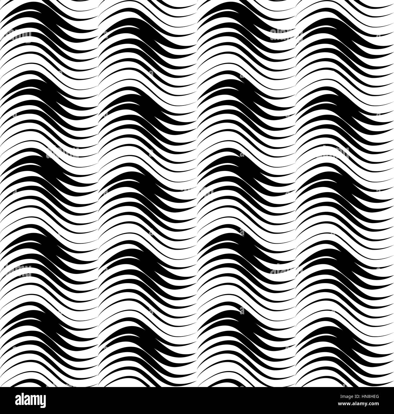 Abstract line seamless pattern. Tiling wave grid texture for wallpaper, surface or cover Stock Vector