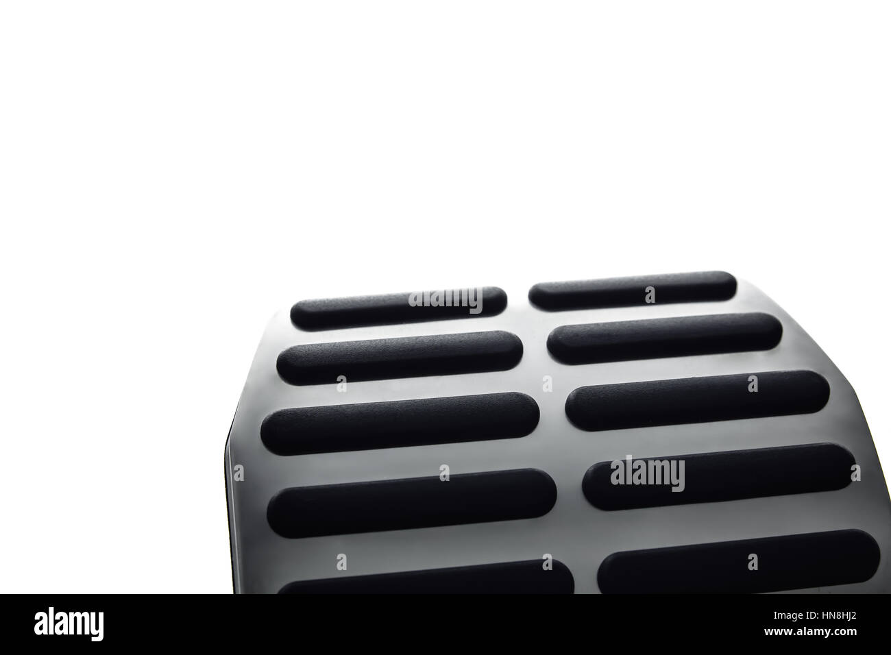 Sport car steel pedals, isolated on white Stock Photo Alamy