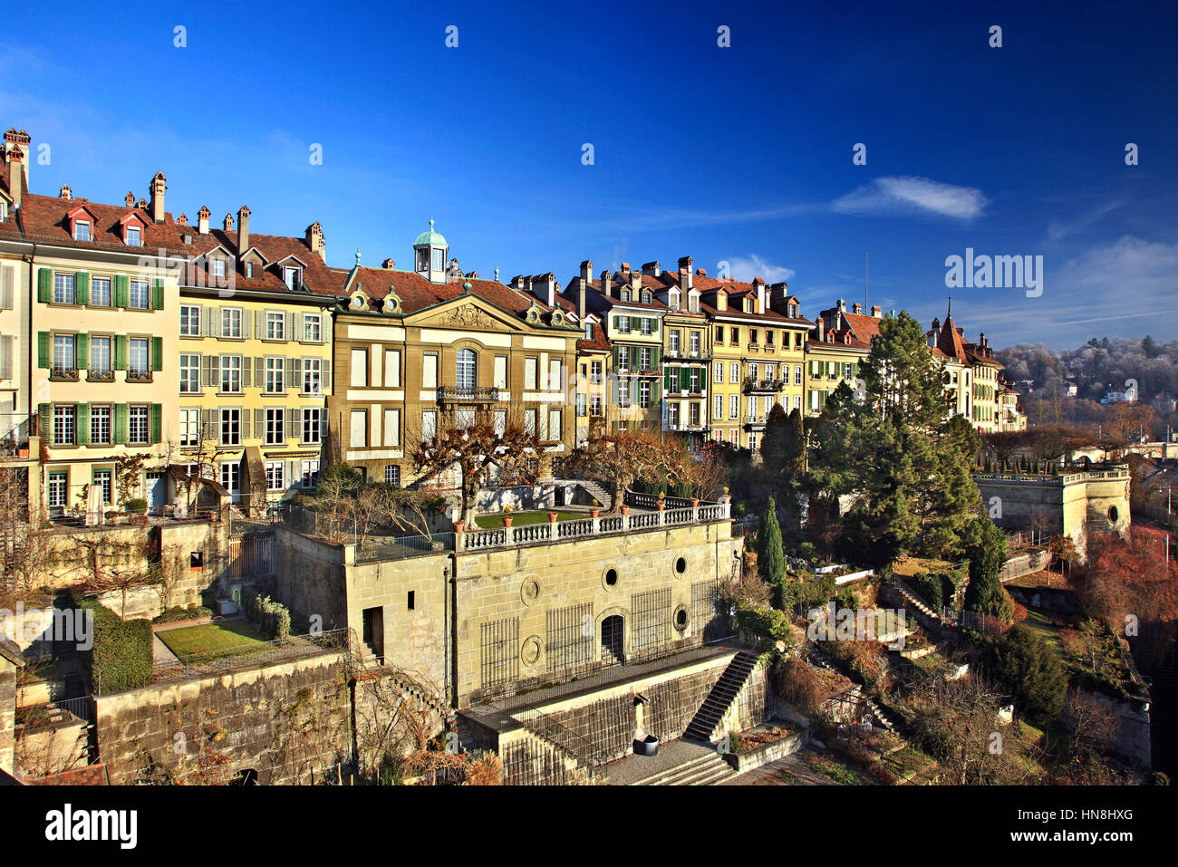 Partial view of the Old Town  ('Altstadt') of Bern, Switzerland. Stock Photo