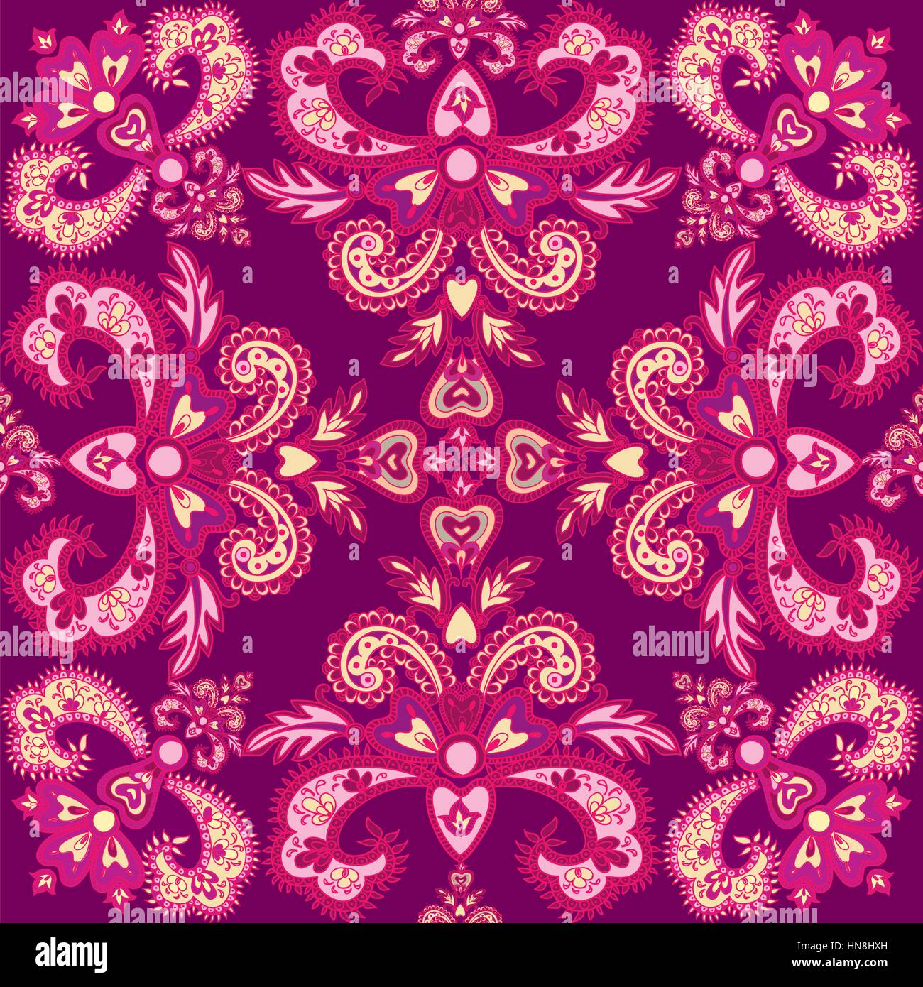 Abstract floral seamless pattern. Geometric floral ornament texture