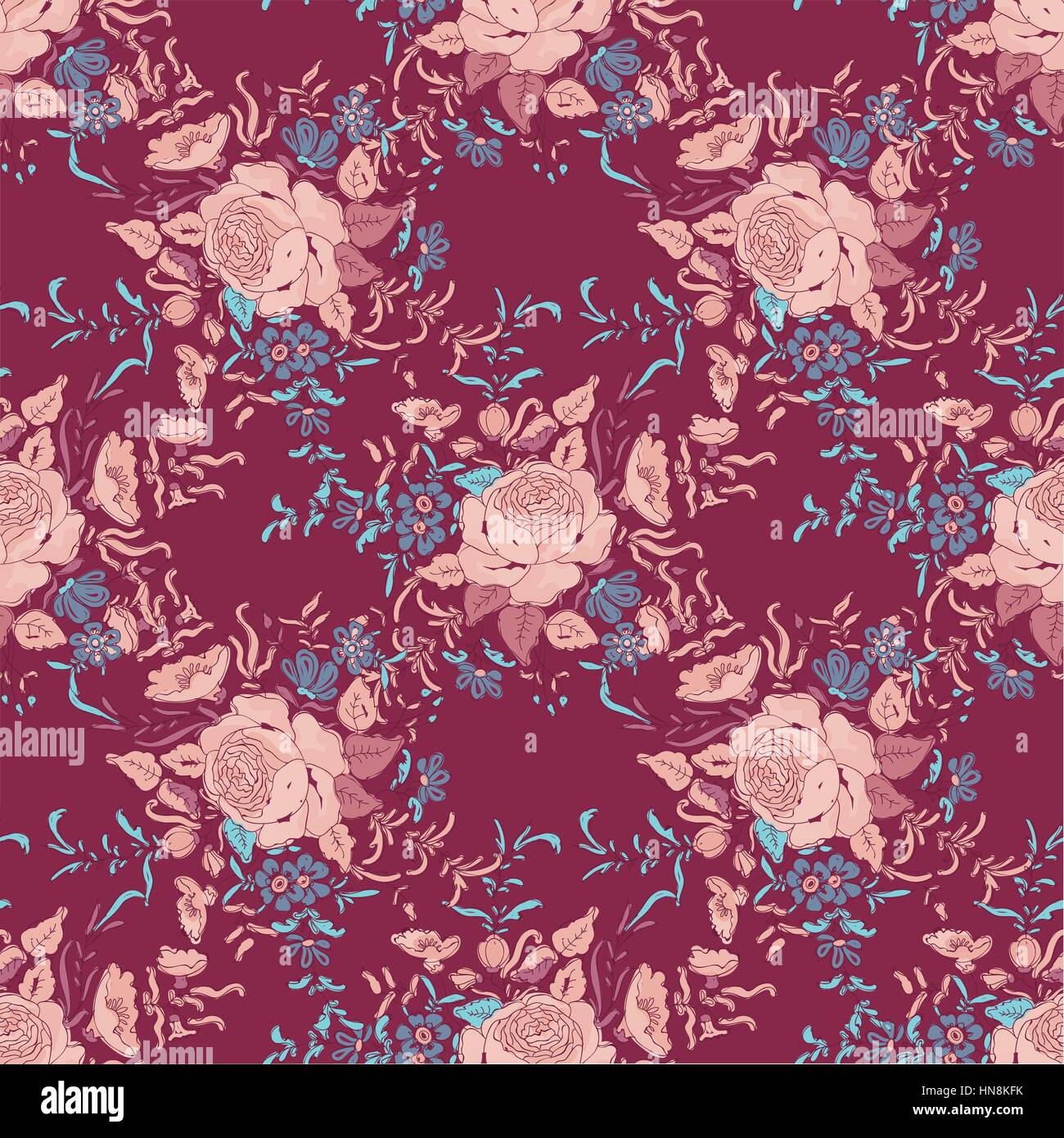 Floral seamless background. Flower pattern. Flourish tiled spring ...