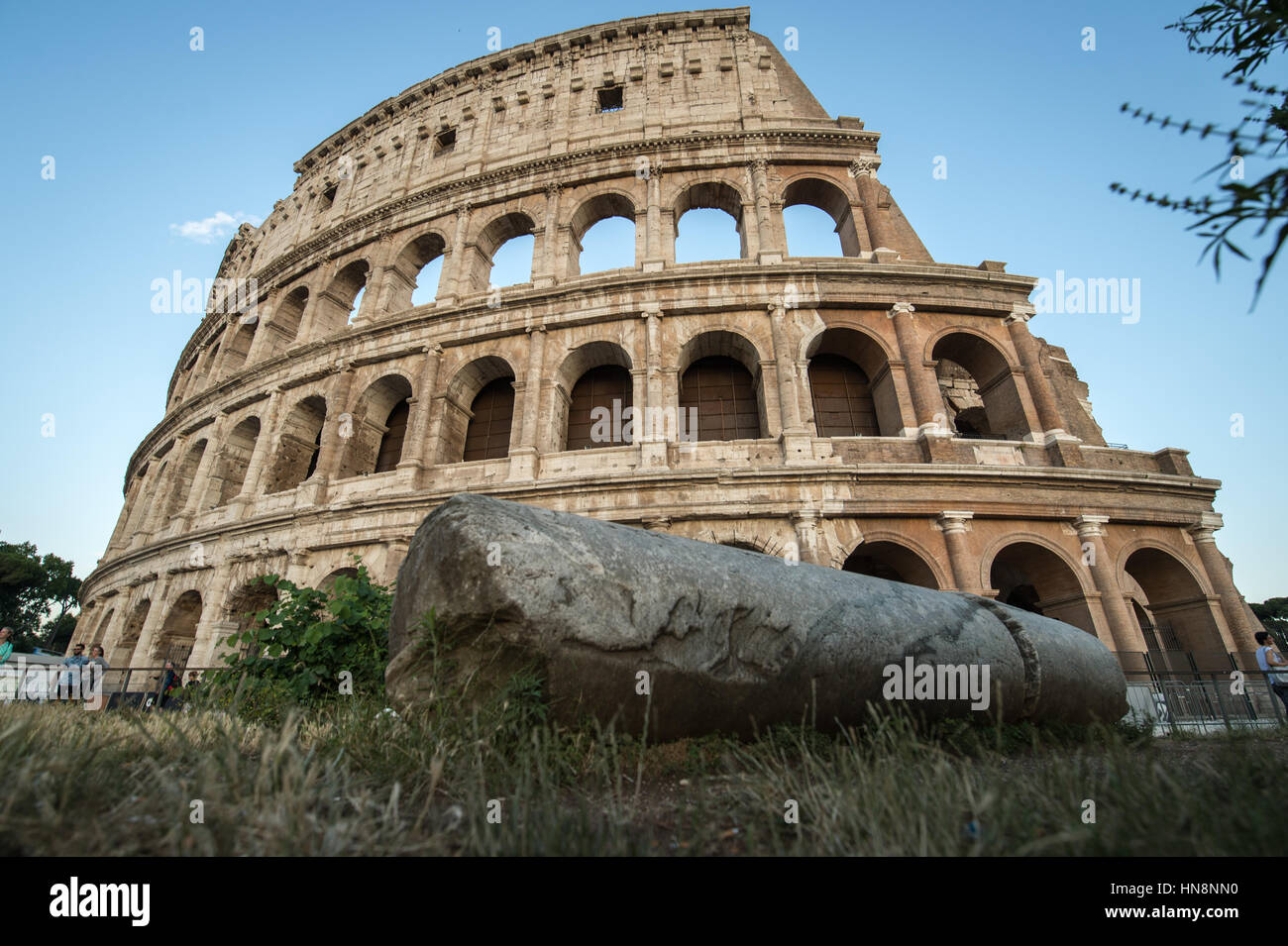 Rome, Italy- View of the famous stone amphitheater known as the Roman ...