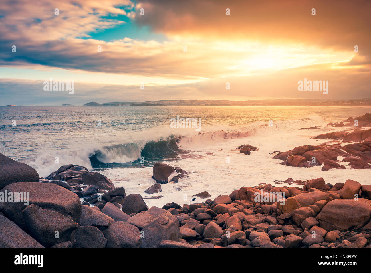 Fleurieu Peninsula landscape view from Horseshoe bay, South Australia Stock Photo