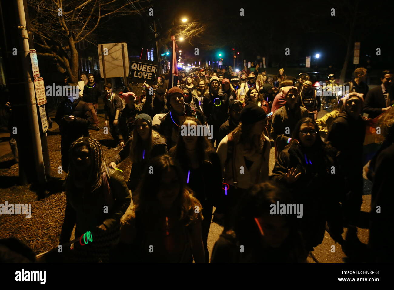 Members of the LGBTQ commuity and allies march to United States Vice