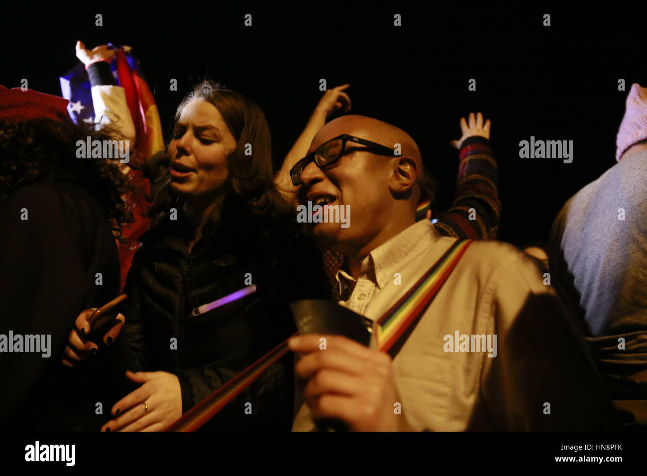 Members of the LGBTQ commuity and allies march to United States Vice