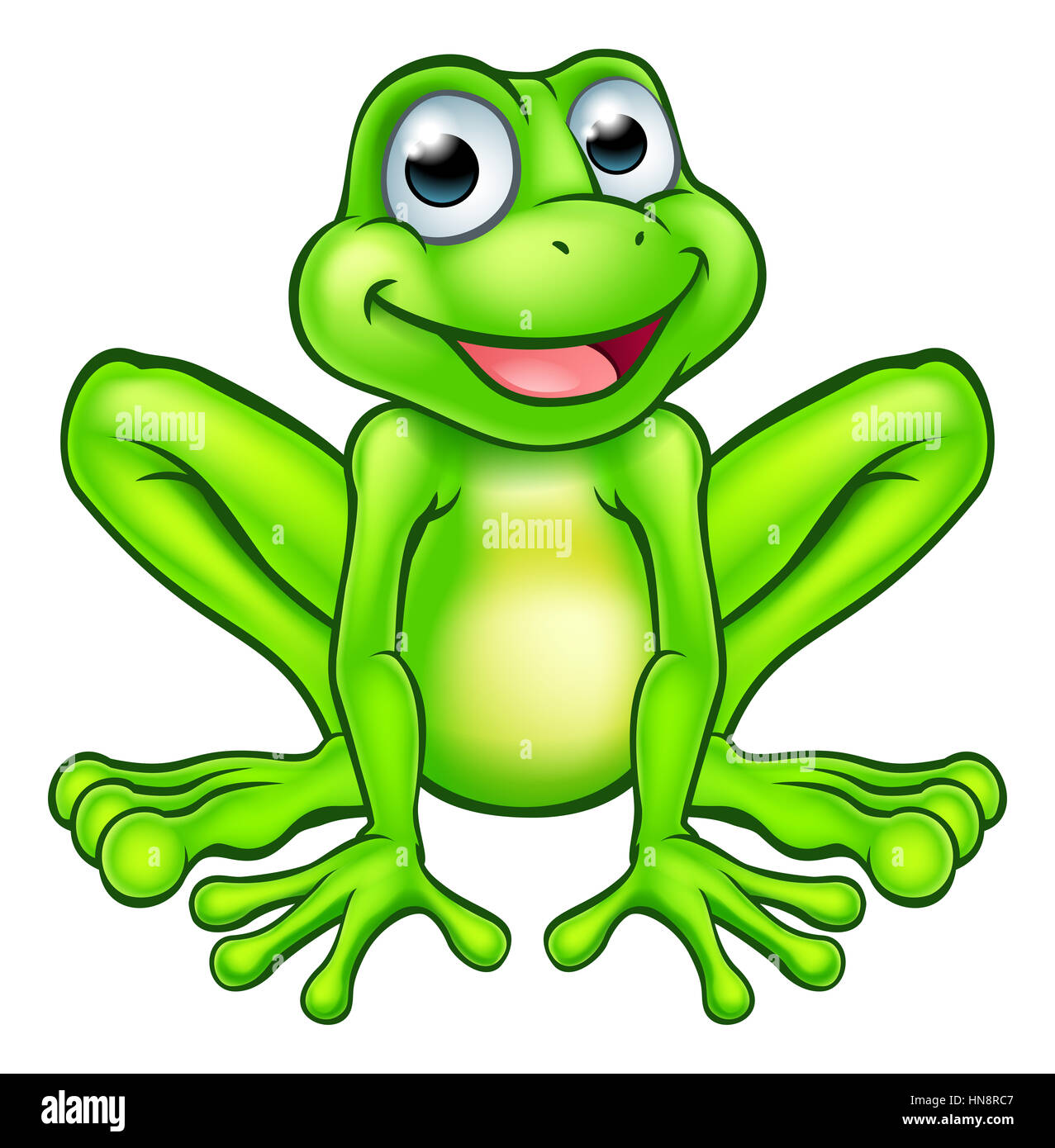 An illustration of a cute cartoon frog mascot character ...