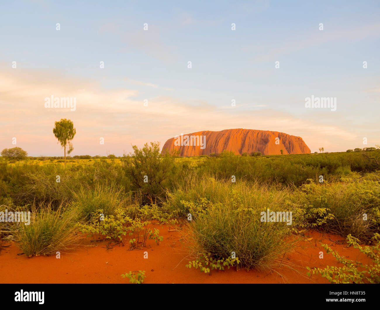 Sunset Ayers Rock Australia Stock Photo