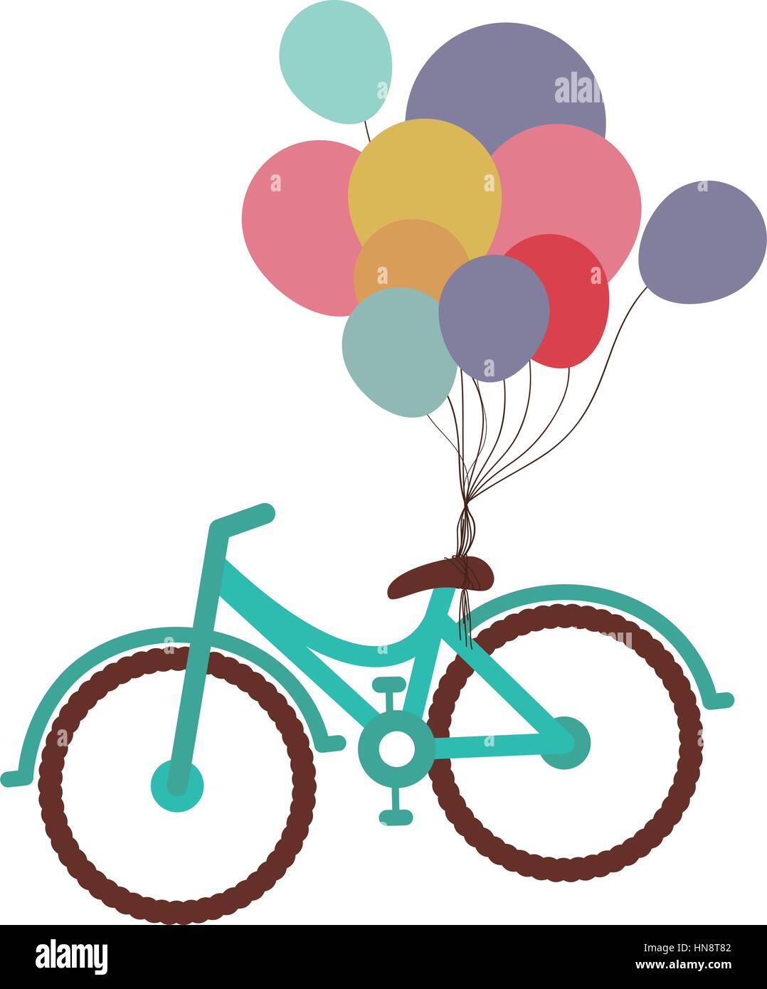 Download bicycle with balloons icon image, vector illustration ...