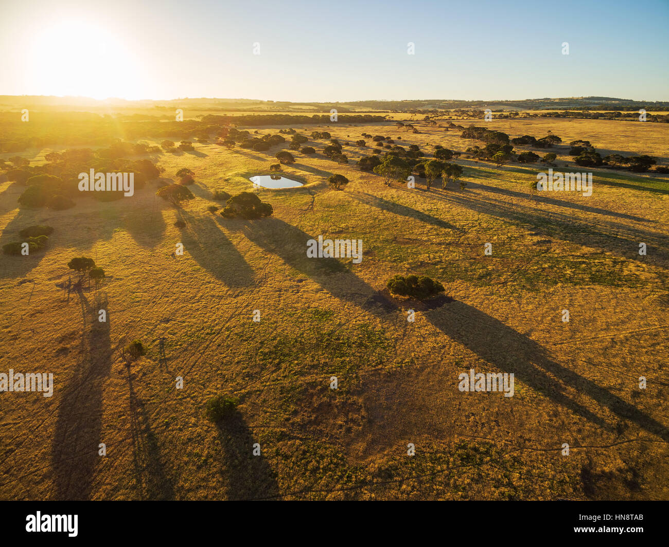 Kangaroo Island rural area at sunset aerial view Stock Photo Alamy