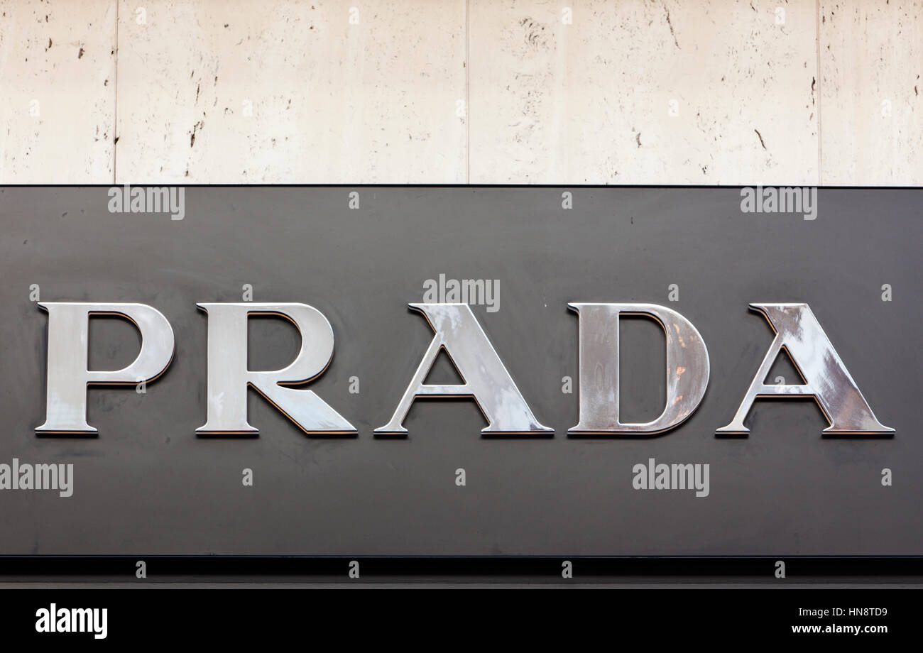 Prada sign on store at Königsallee. Prada S.p.A. is an Italian fashion  label specializing in luxury goods headquartered in Milan, Italy Stock  Photo - Alamy