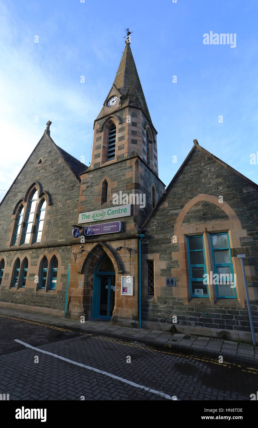 Aberfeldy Tourist Office in former church Scotland  February 2017 Stock Photo