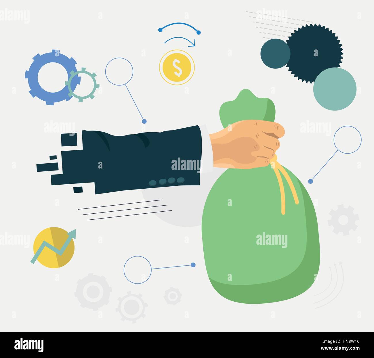 Hands holding money bag Stock Vector Image & Art - Alamy
