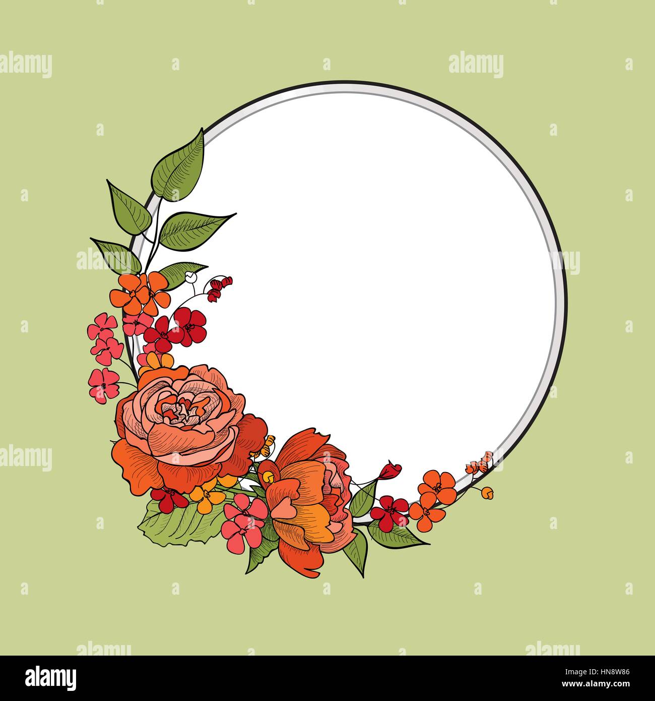Flower frame. Floral border. Summer flourish background Stock Vector Image  \u0026 Art - Alamy, image size:1300x1390