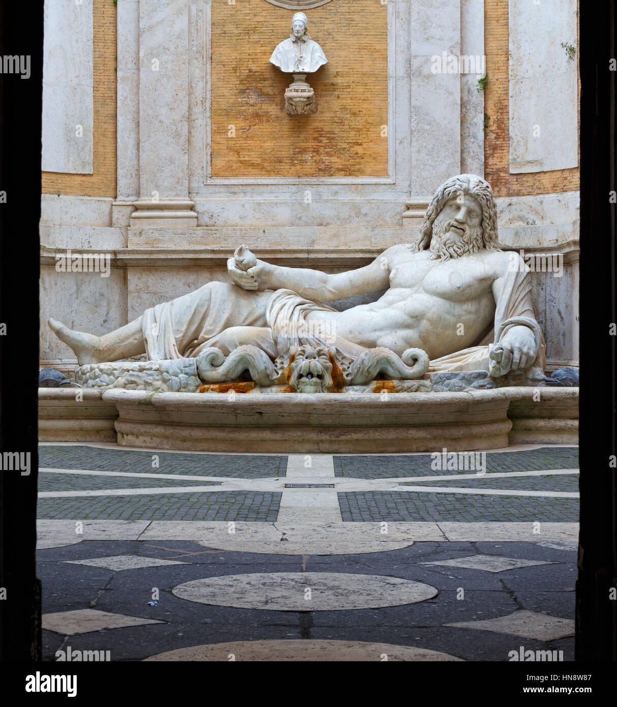 Talking statues of Rome - Marforio Stock Photo