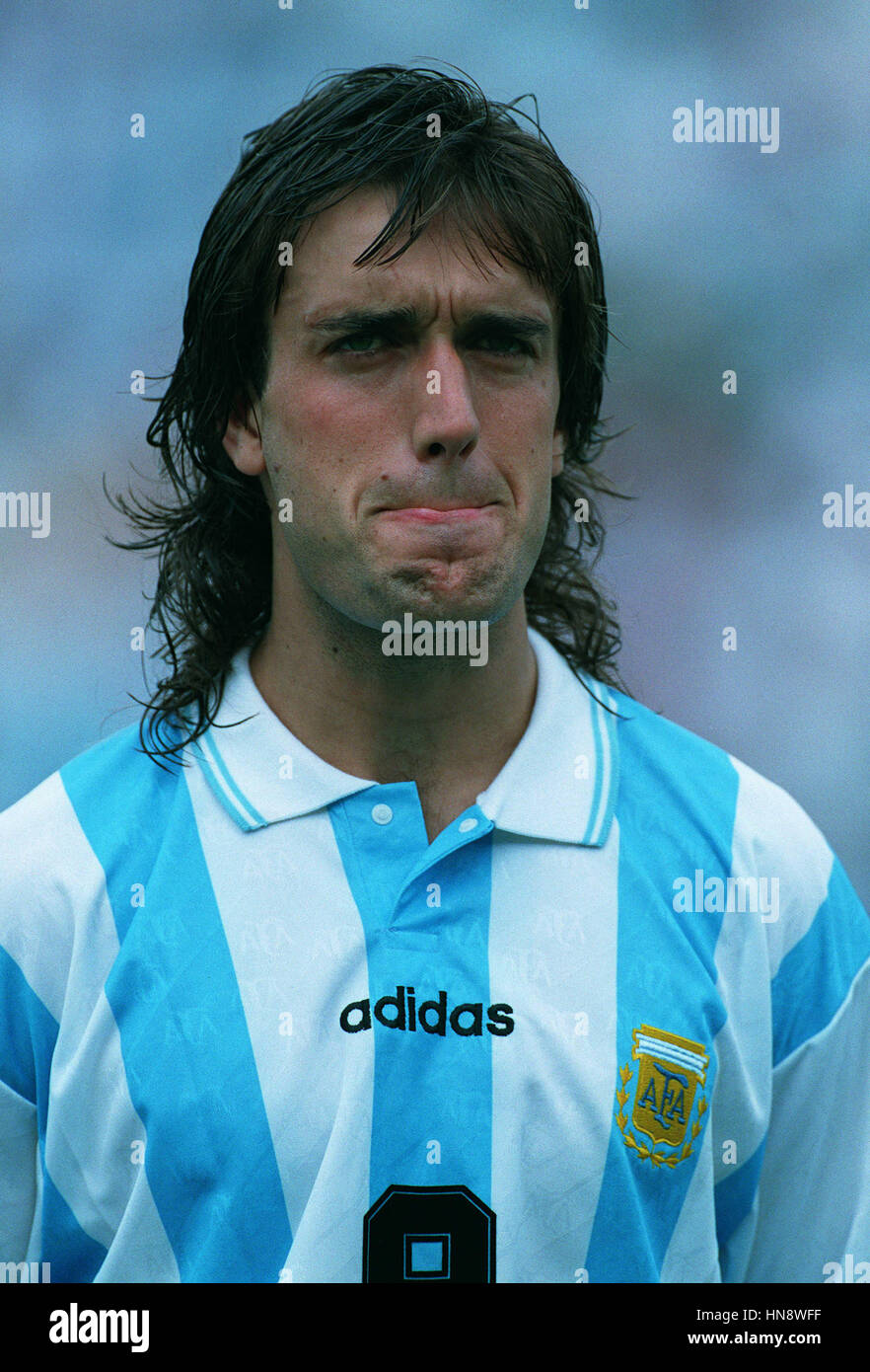 GABRIEL BATISTUTA ARGENTINA & FIORENTINA FC 01 August 1994 Stock Photo