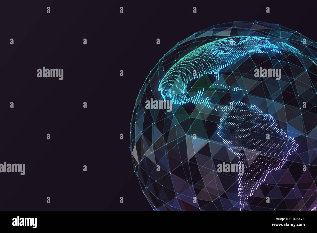 Abstract map of the global network Stock Photo