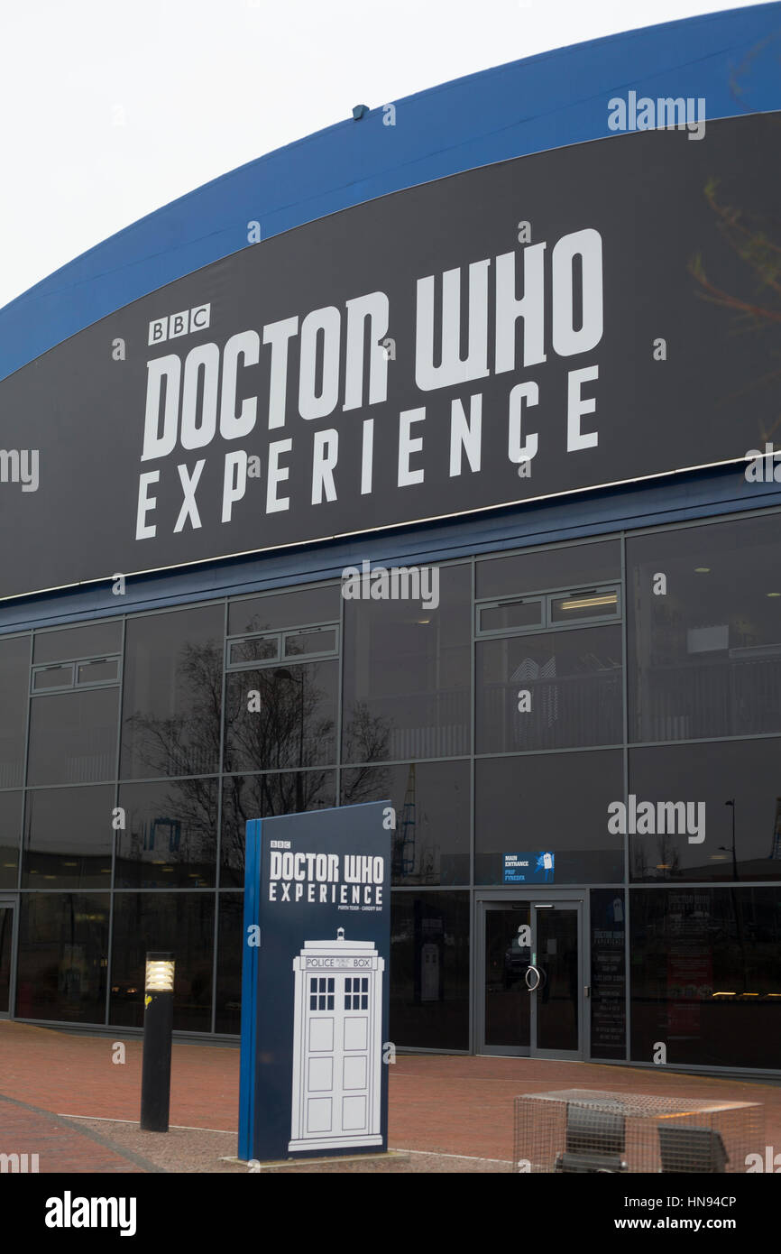 CARDIFF, WALES. February 09 2017. A portrait image of the exterior of the Doctor Who Experience in Cardiff Bay, which is due to close this summer afte Stock Photo