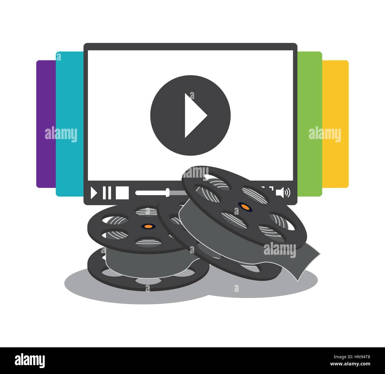 cinema home video reel vector illustration eps 10 Stock Vector