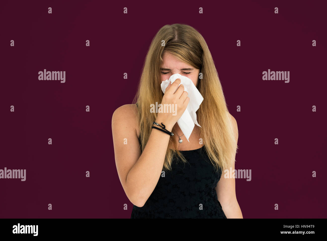 Blonde girl crying hi-res stock photography and images - Alamy