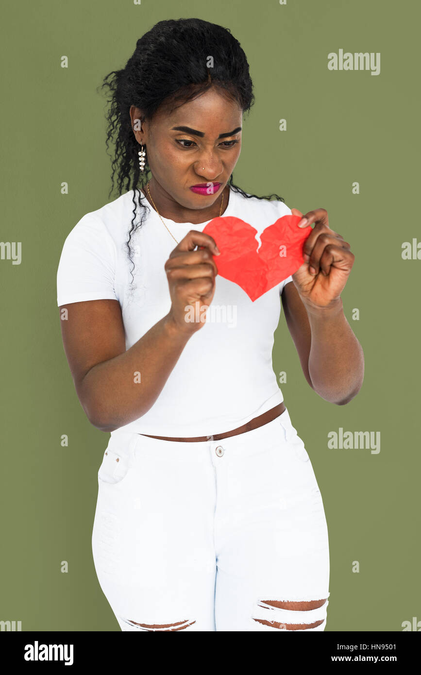 African Descent Woman Break Up Concept Stock Photo