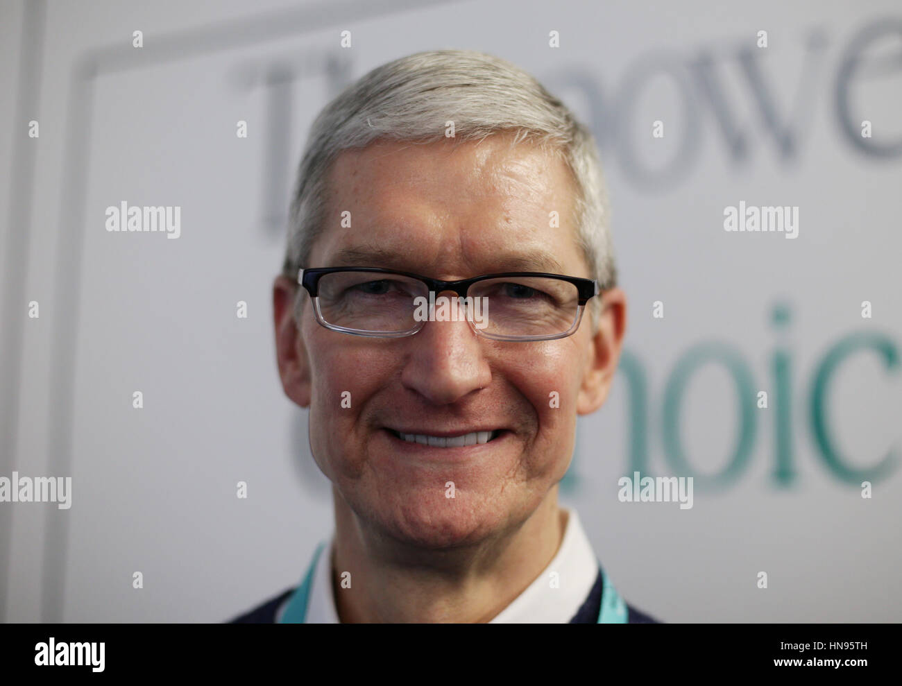 Tim Cook, CEO of Apple, during a visit to Woodberry Down Primary School