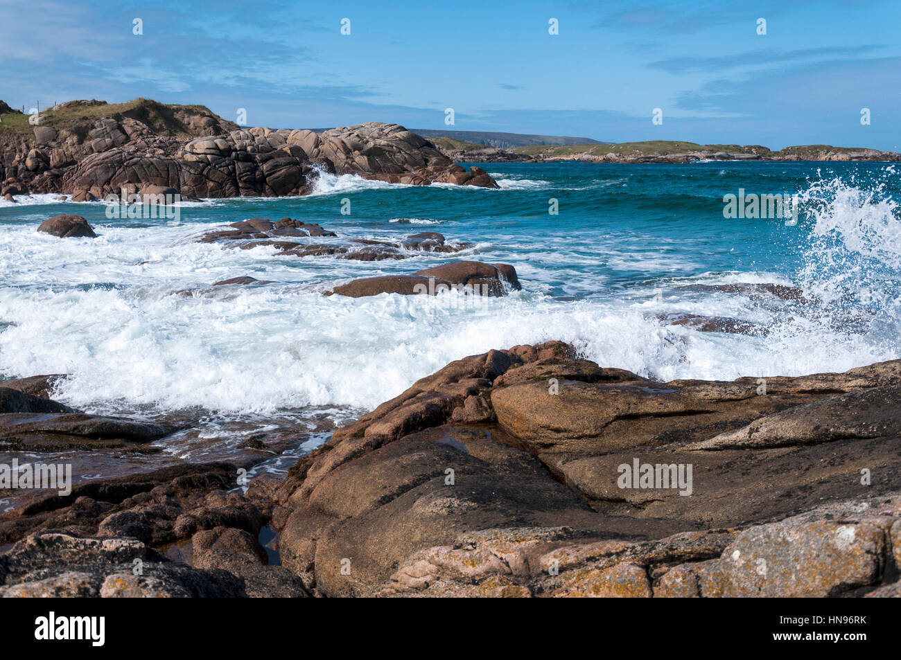 Wild Atlantic Way beach in County Donegal, Ireland Stock Photo