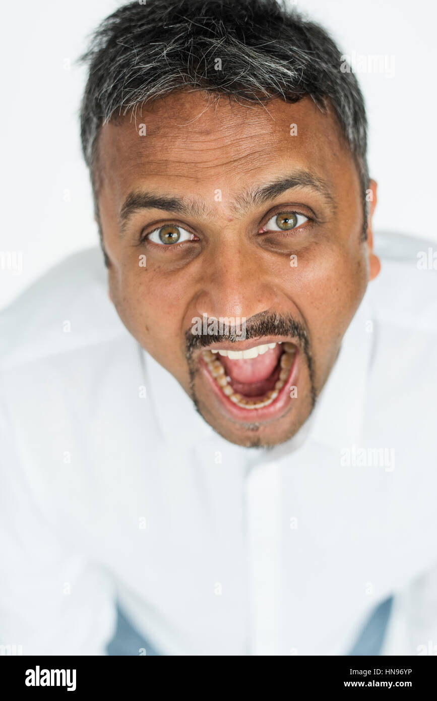 Studio People Shoot Portrait Isolated on White Concept Stock Photo - Alamy