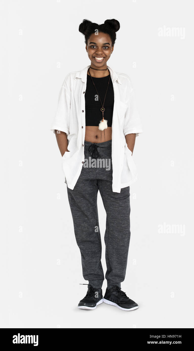 African Descent Girl Casual Smiling Stock Photo - Alamy
