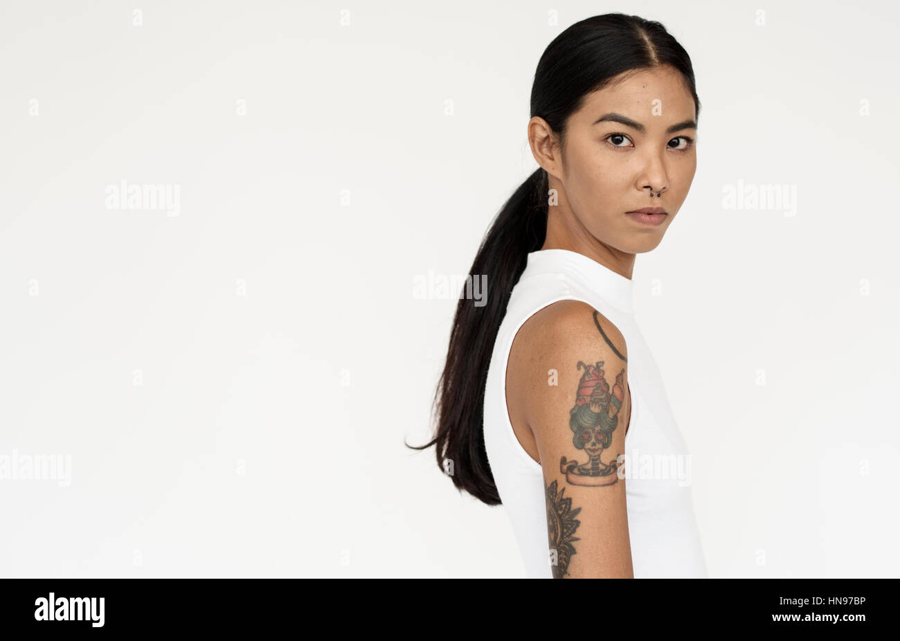 Studio People Shoot Portrait Isolated on White Stock Photo - Alamy
