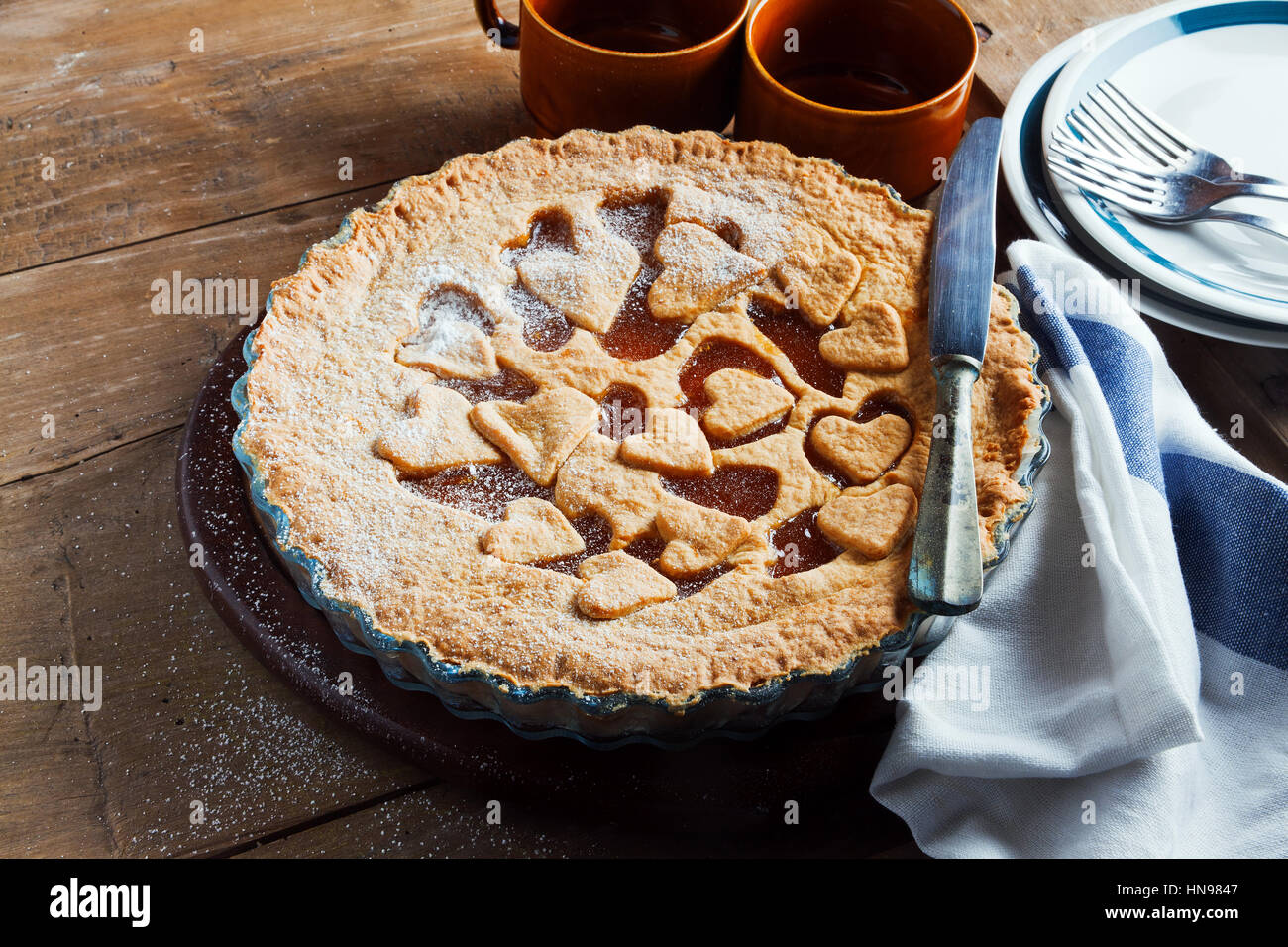 pie with marmalade for breakfast Stock Photo Alamy