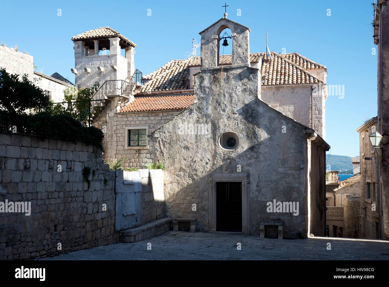 Marco Polo's house in Korčula Stock Photo - Alamy