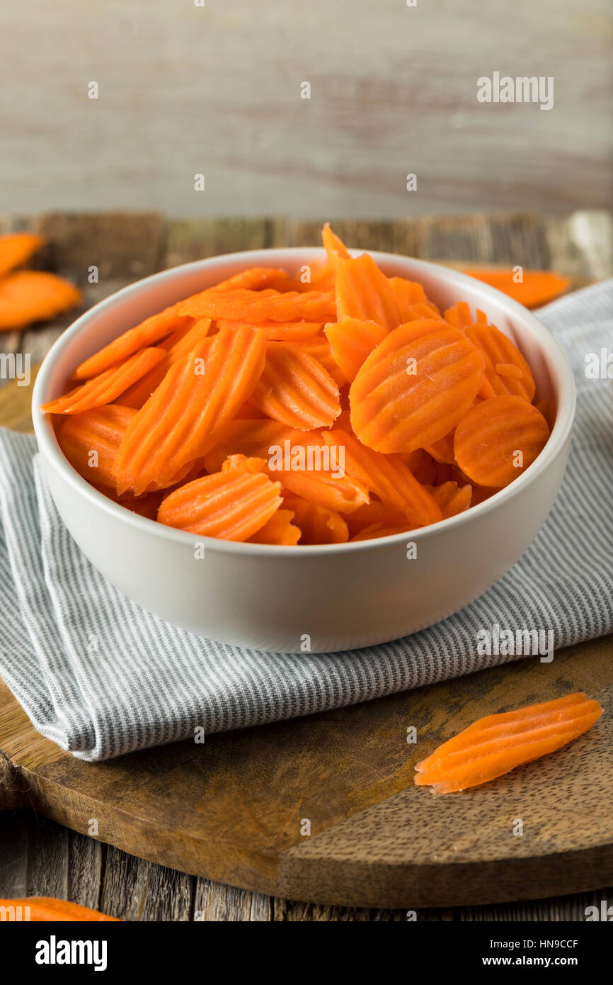 Healthy Organic Cut Carrot Chips Ready to Eat Stock Photo Alamy