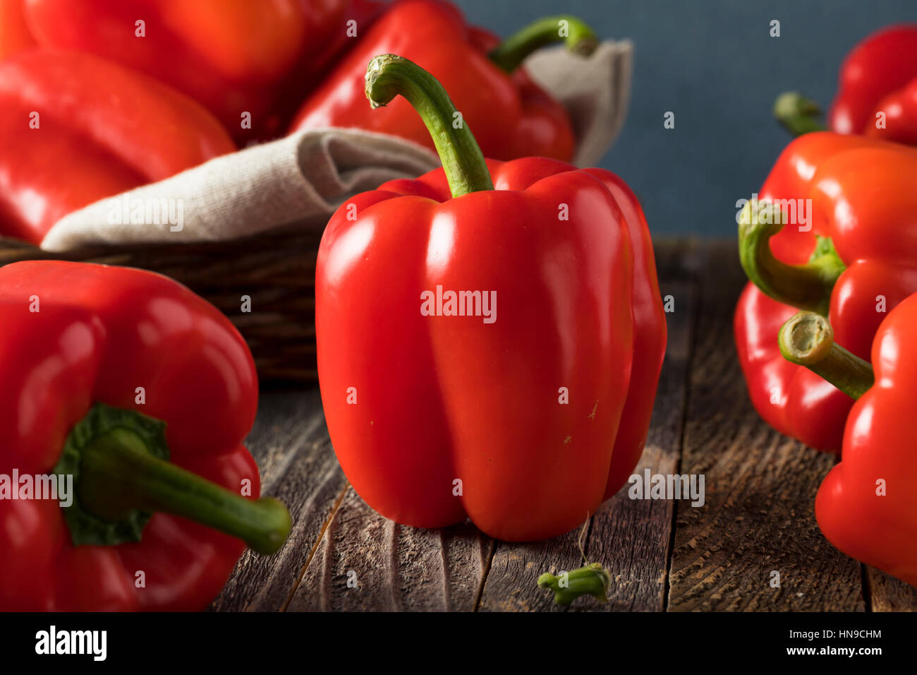 Raw Organic Red Bell Peppers Ready to Eat Stock Photo Alamy