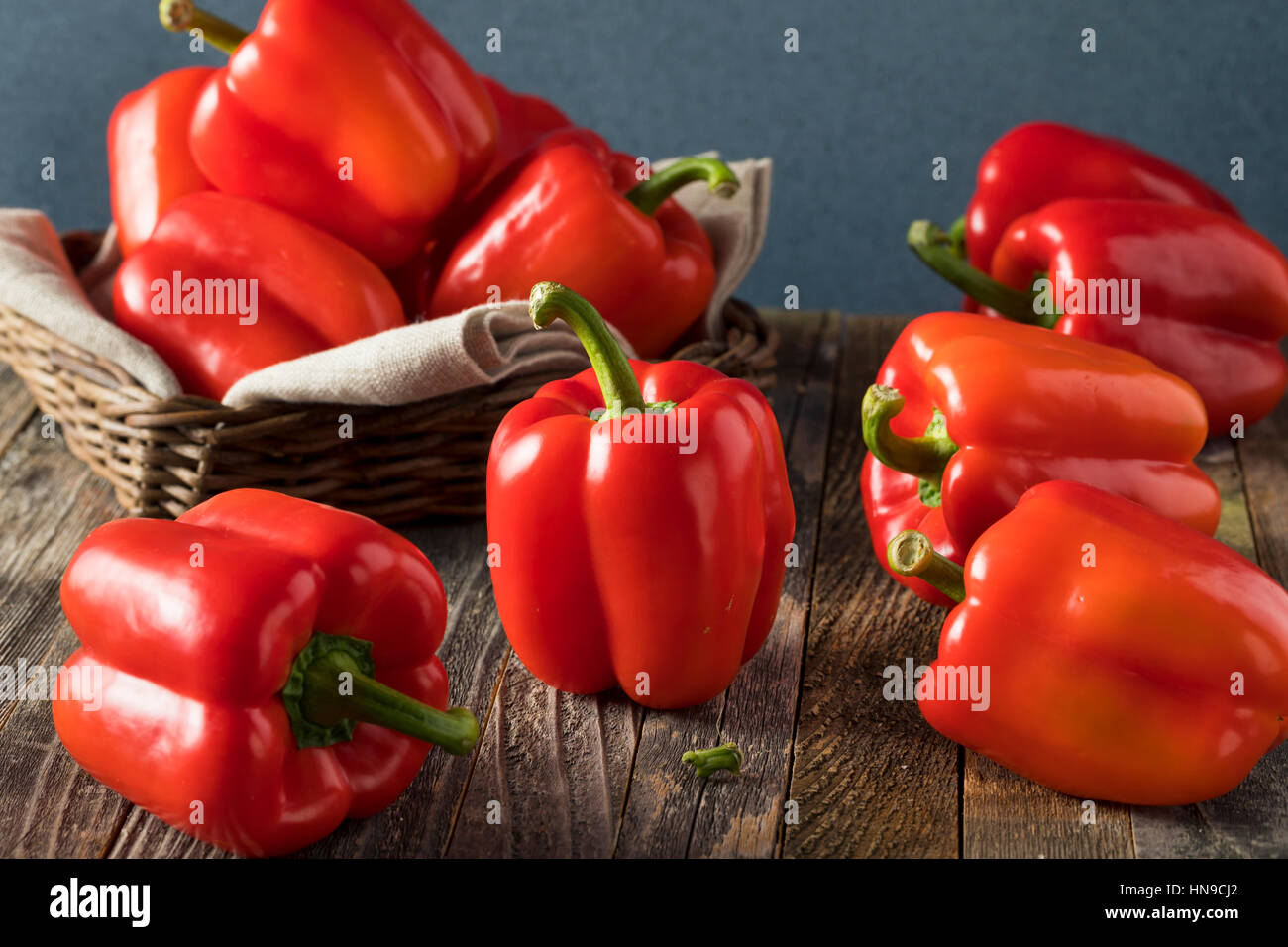 Raw Organic Red Bell Peppers Ready to Eat Stock Photo Alamy