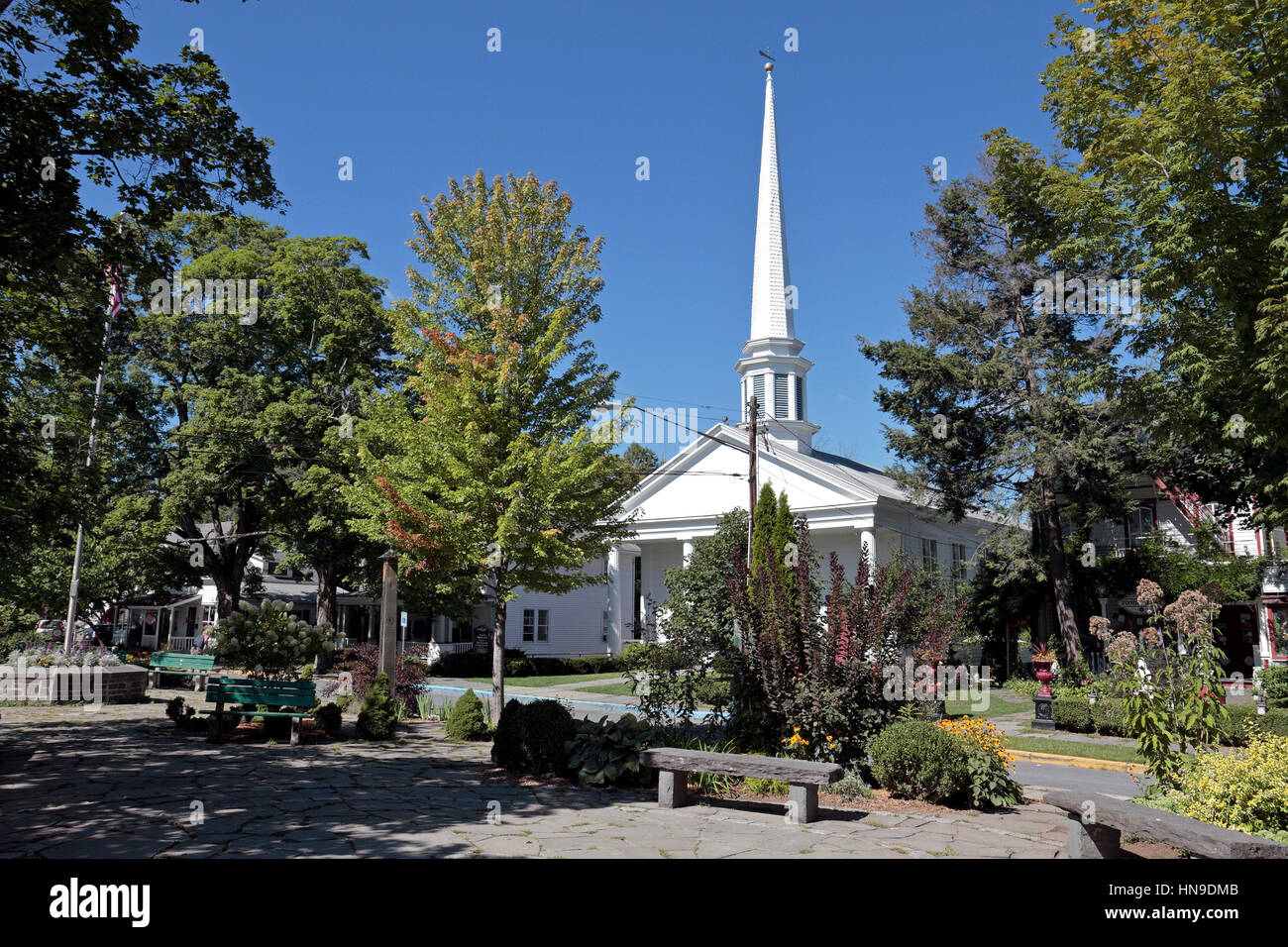 The Dutch Reformed Church in Woodstock, Ulster County, New York, United States. Stock Photo
