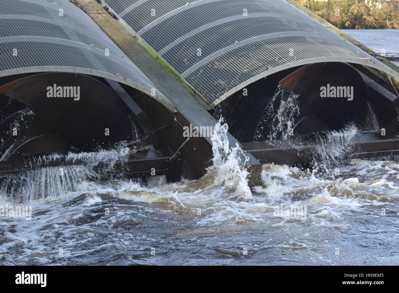 Turning river water filter Stock Photo Alamy