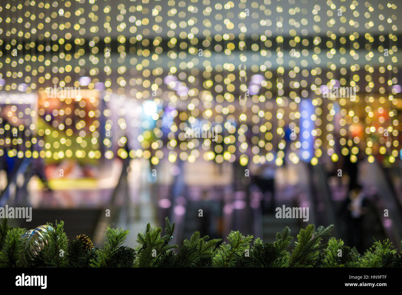 Christmas background with bokeh light Stock Photo - Alamy