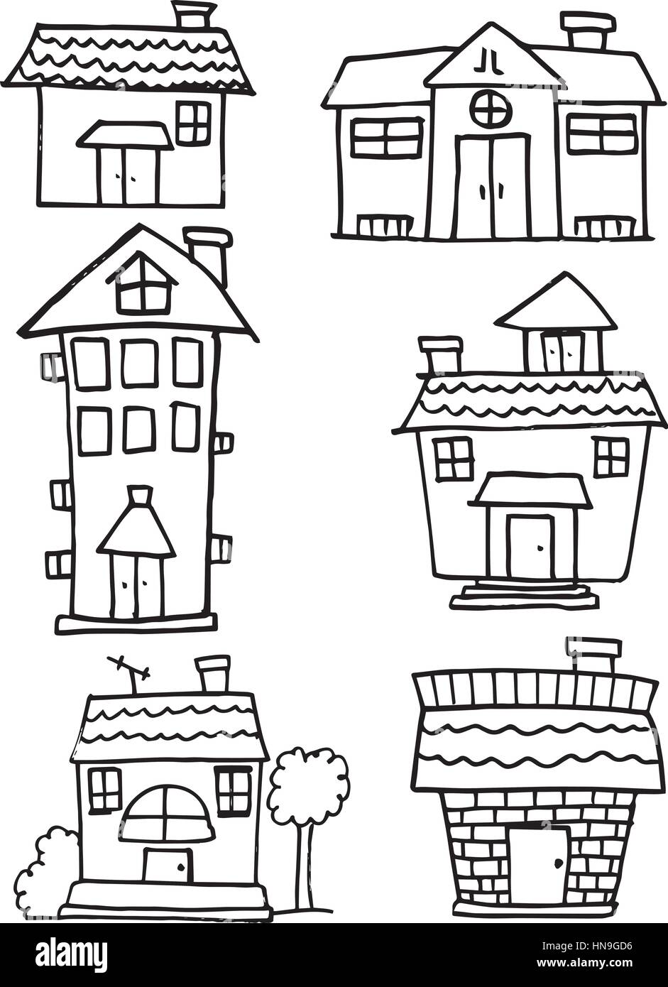 House set style hand draw vector illustration Stock Vector Image & Art ...