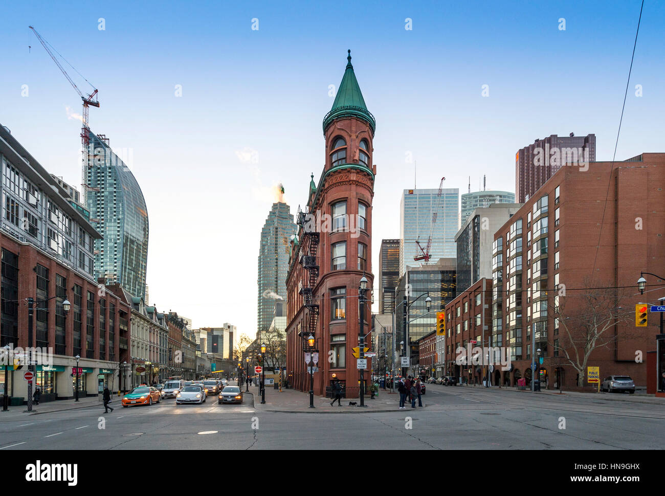 Flat iron building in downtown Toronto Stock Photo