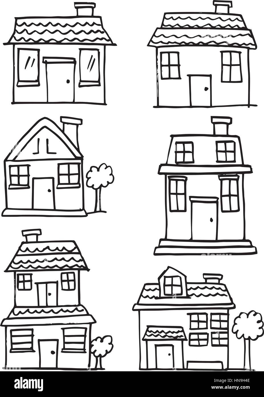 Vector illustration of house style set collection stock Stock Vector ...