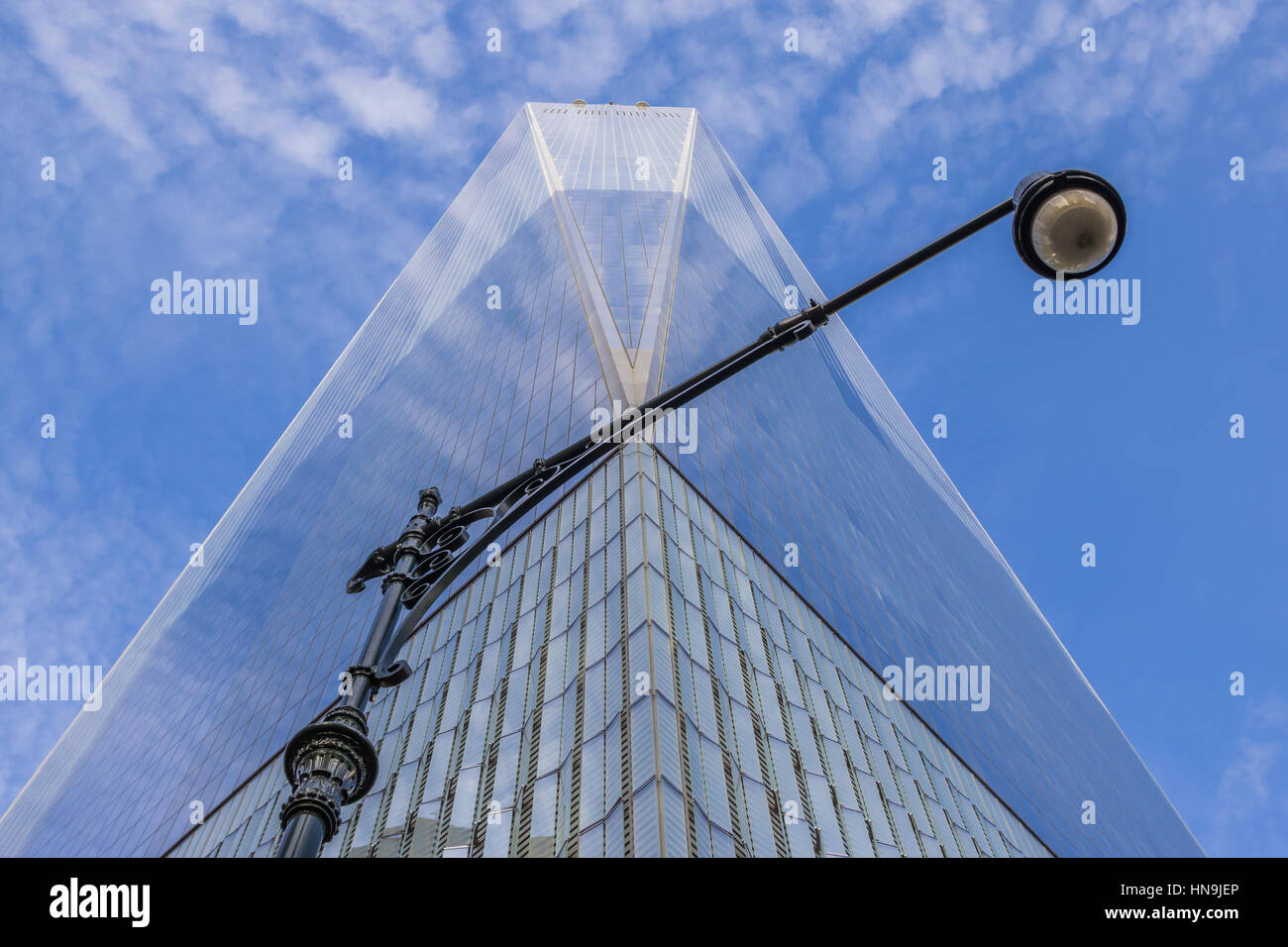 Street light at the Freedom Tower in New York City, America Stock Photo Alamy