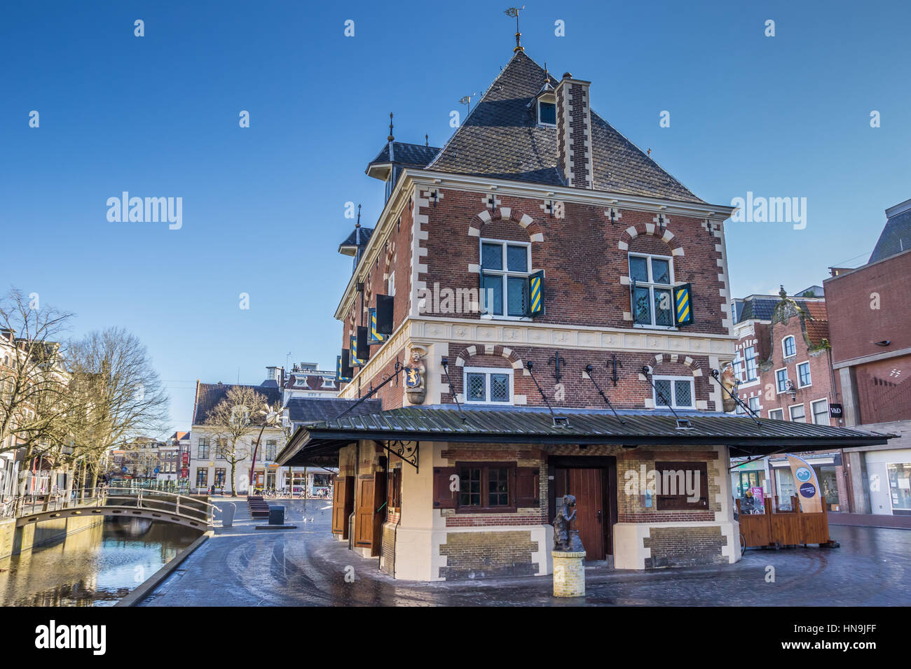 Old weigh house in the historical center of Leeuwarden, Netherlands