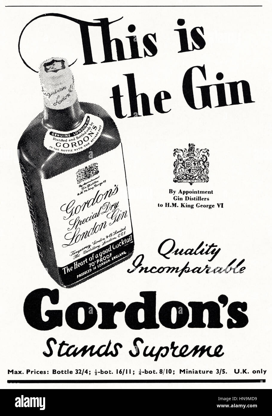 1960 Gordons Gin: The Word for Gin Vintage Print Ad