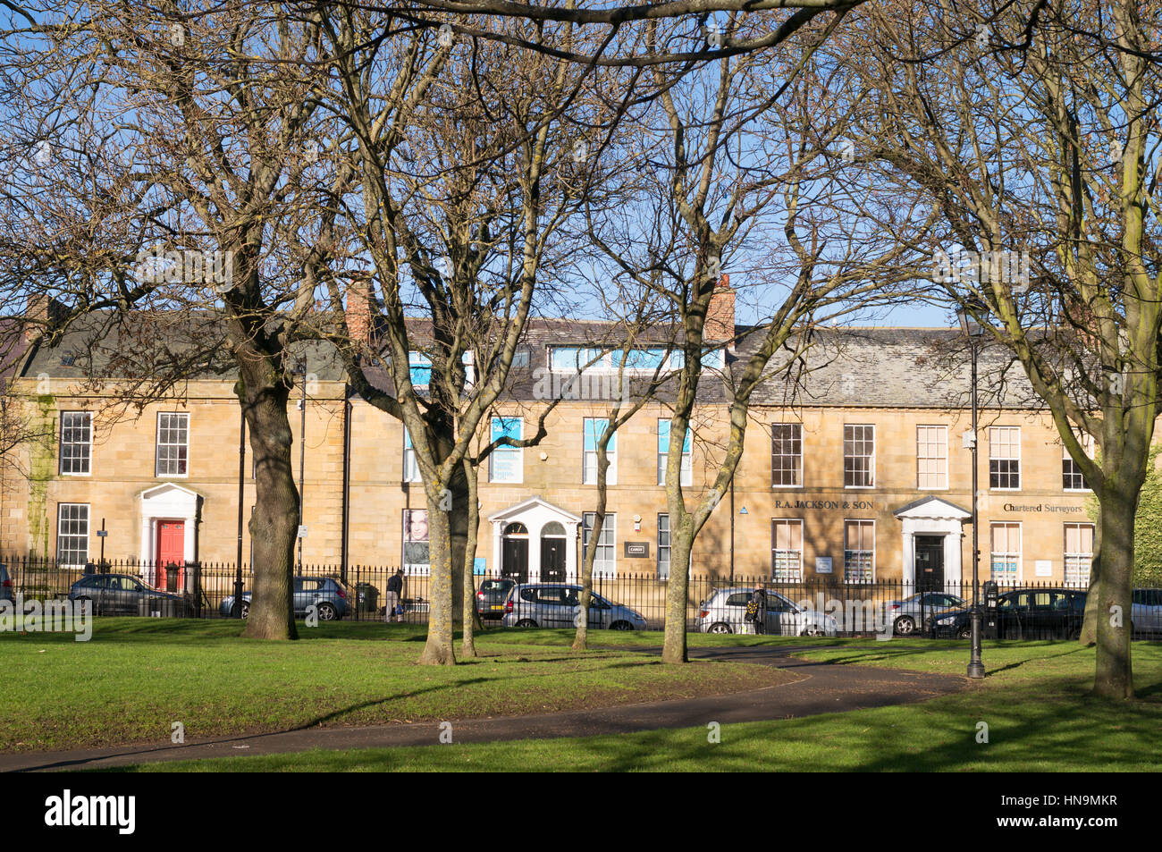 Georgian houses in Northumberland Square, North Shields, England, UK Stock Photo