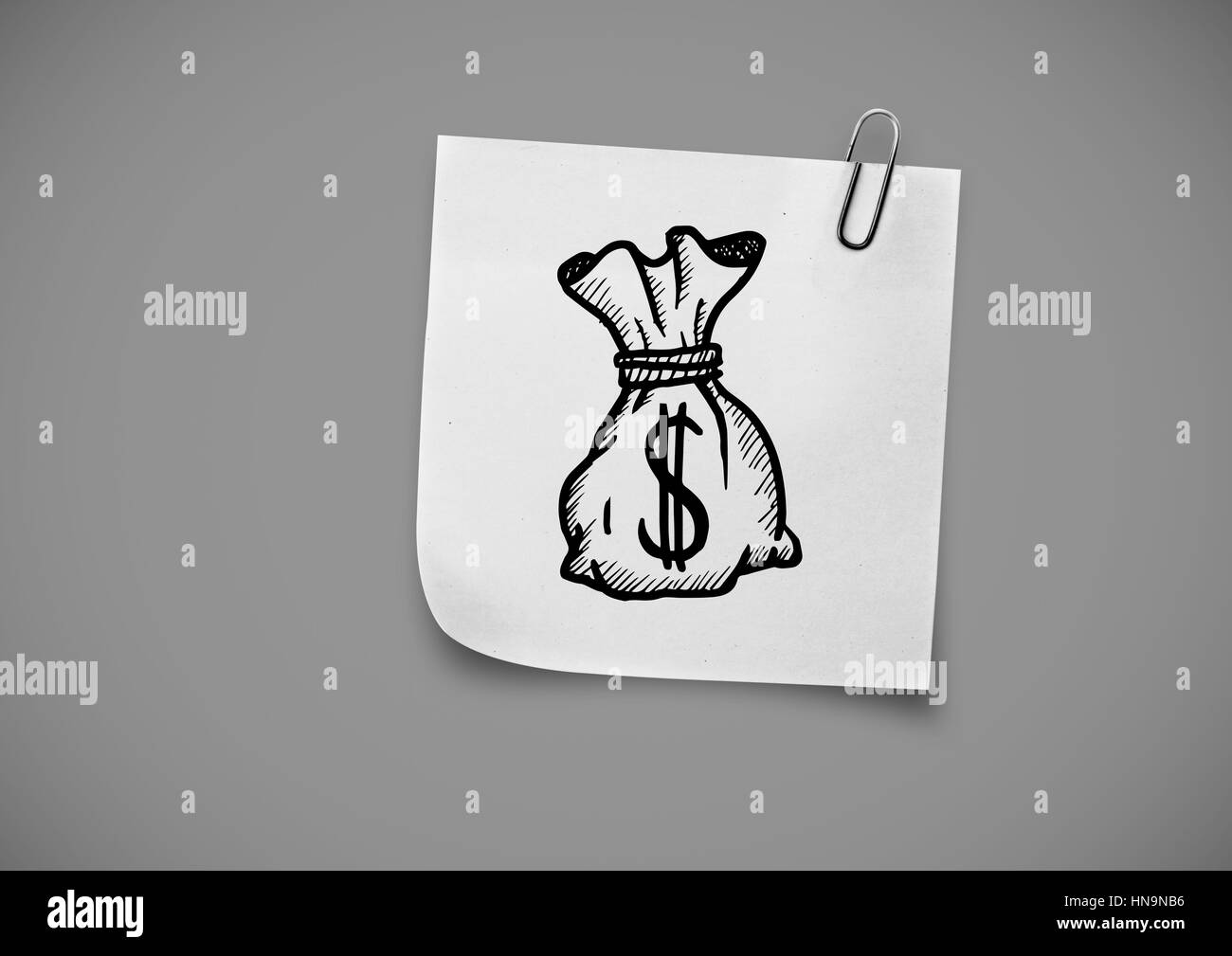 Hand holding sticky note Black and White Stock Photos & Images - Alamy
